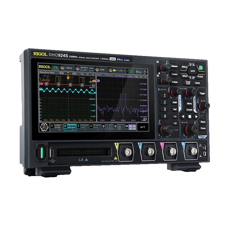 Digital Oscilloscope, DHO900 Series, 4 Analog, 16 Digital, 1 Arbitrary, 250 MHz, 1.25 GSPS DHO924S